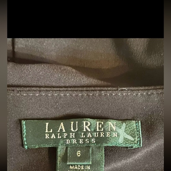 Lauren Ralph Lauren Size 6 Ruched Black and White Sheath - Picture 3 of 3